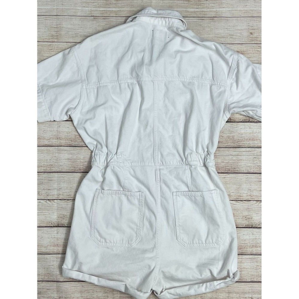 We The Free by Free People Marci Cuffed Shortall Romper Size M White Jumpsuit - Picture 3 of 16